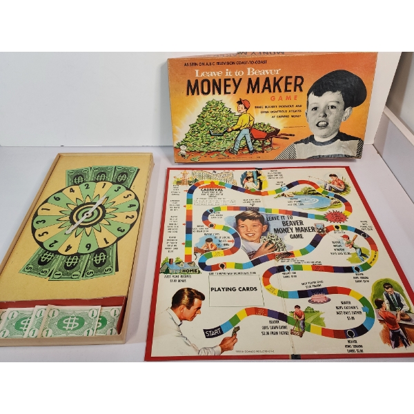 Rare Vintage 1959 Leave it to Beaver Money Maker Board Game