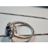 Image 5 : Stunning Matching Set: Sterling Silver Necklace and Ring with Large Blue Stone - TW: 6.6g
Necklace 1