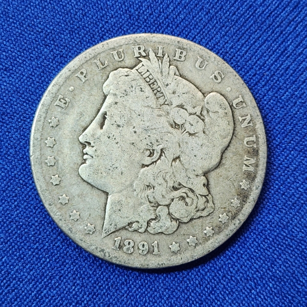 1891 Silver Morgan Dollar - 90% Silver U.S. Coin 