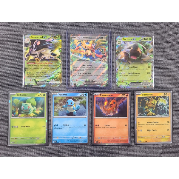 7 Asstd Holo Rare Near Mint Pokemon Trading Cards Including Bulbasaur, Squirtle, Charmander & More!