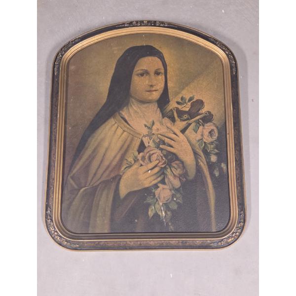*Pick Up At Mantua Home-No Shipping Available* Gorgeous Vintage Saint Teresa Little Flower Painting 