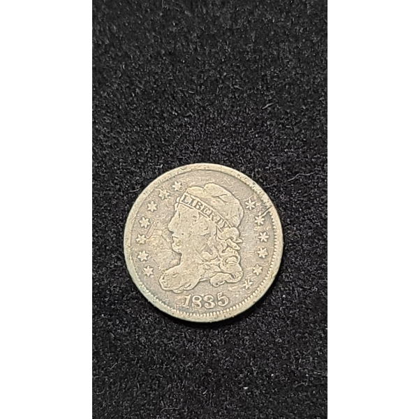 US 1835 Capped Bust Half Dime - 89.2% Silver 