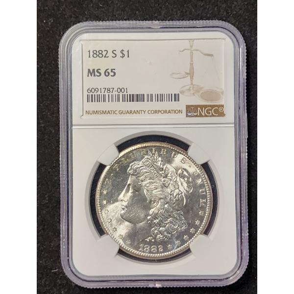 1882-S NGC MS65 90% Silver Morgan Dollar 
