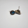 Image 3 : Sterling Silver and Turquoise Stud Earrings - Total Weight: 2.3g