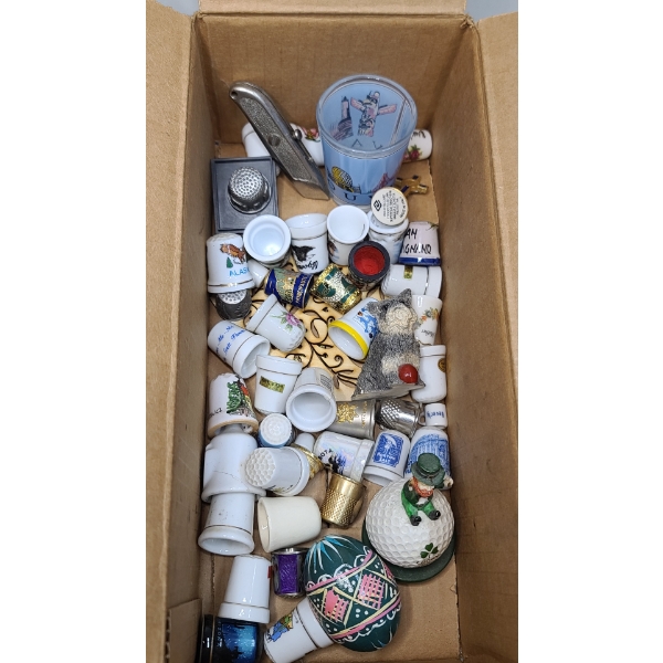 Collection Of Assorted Thimbles & Other Trinkets