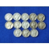 Image 1 : Lot of 13 Assorted Years Silver Mercury Dimes - 90% U.S. Silver - Face Value $1.30