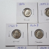 Image 2 : x10 Assorted Years United States 90% Silver Roosevelt Dimes - Face Value: $1.00
