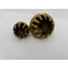 Image 2 : Small Vintage Indian Brass Elephant Claw Bells Featuring floral patterns - 3 inches tall 