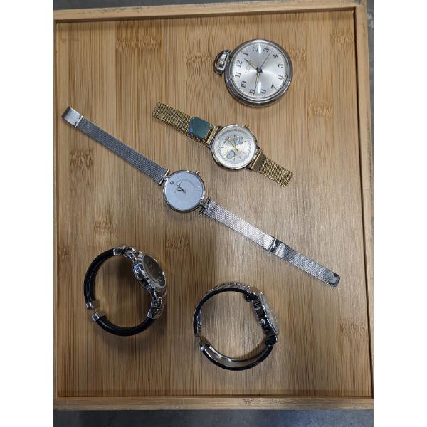 Vintage Mans Pocket Watch And 4 Ladies Watch Group 