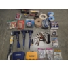 Image 3 : Storage Tote With Mostly New Items Including, Tape Measures, Cub Cadet Blade, Shark Bites, Concrete 