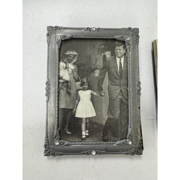 2 - OLD John F. Kennedy Framed Photos With Children 