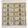 Image 1 : Ten United States Red Seal $5 Notes - Face Value $50.00