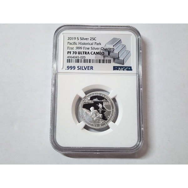 2019-S Pacific Historical Park - First .999 Fine Silver Quarters - NGC PF 70 ULTRA CAMEO