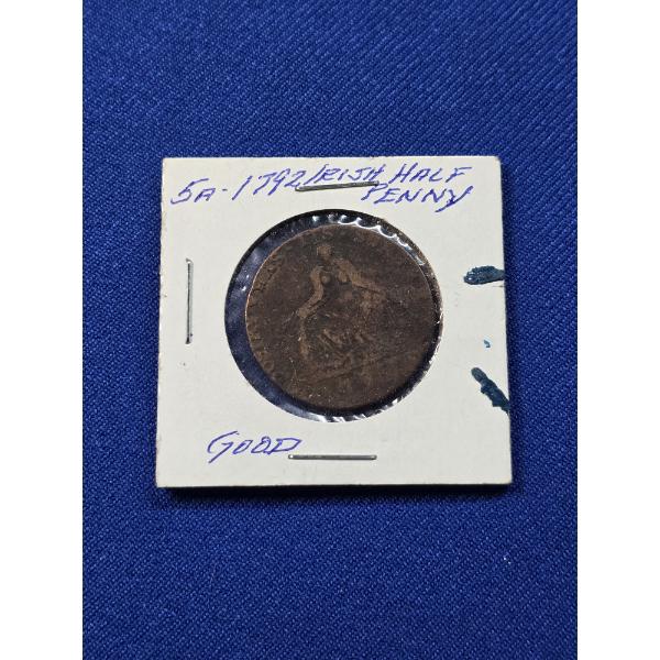 1792 Irish Half Penny - Good Condition!