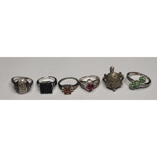 Lot Of Assorted Sterling Silver Women's Rings - Total Weight: 21.8g