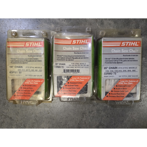 Three Brand New Stihl Chainsaw Chains