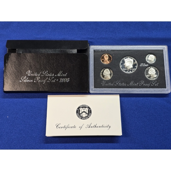 1996-S United States Mint Silver Proof Set in Original Box w/ COA