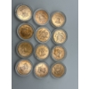 Image 1 : Twelve 1/4 oz Commemorative Bicentennial Copper Rounds in Plastic Holders