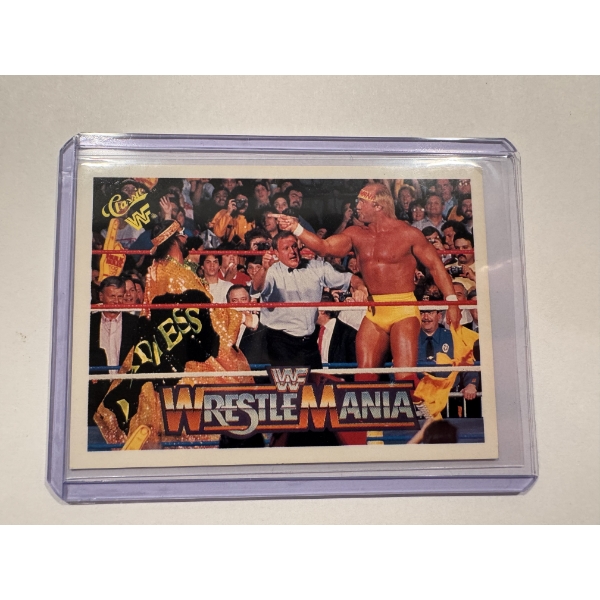 1990 Hulk Hogan & Macho Man Wrestle Mania V Wrestling Card - Mint Condition