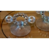Image 2 : Pair Of Double 2 Light Candlesticks - Crystal With Orbs 