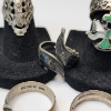 Image 3 : Nice Assortment of Sterling Silver Rings, Various Styles & Sizes - Total Weight: 29.9g - See Photos!