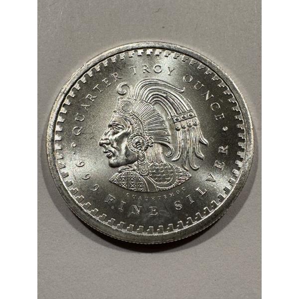 Aztec Mexico 1/4 Ounce .999 Fine Silver Coin - Mint Condition