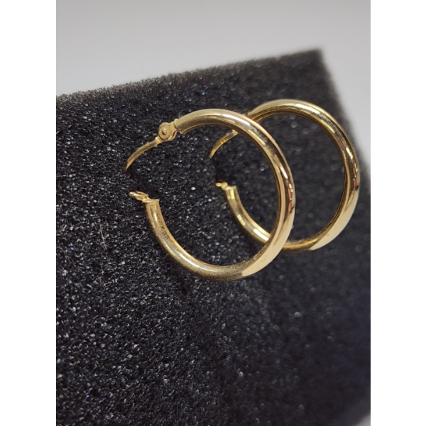 14K Yellow Gold Hoop Earrings TW: 1.0g