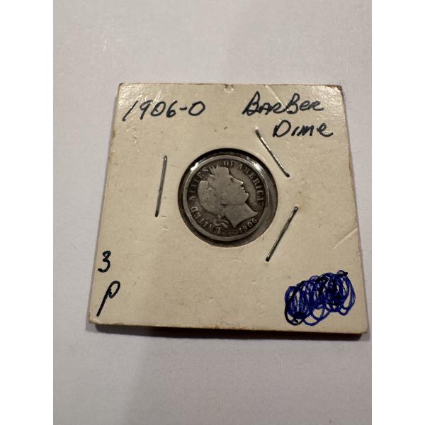 1906-O United States Barber Silver Dime - Outstanding Piece of U.S. History