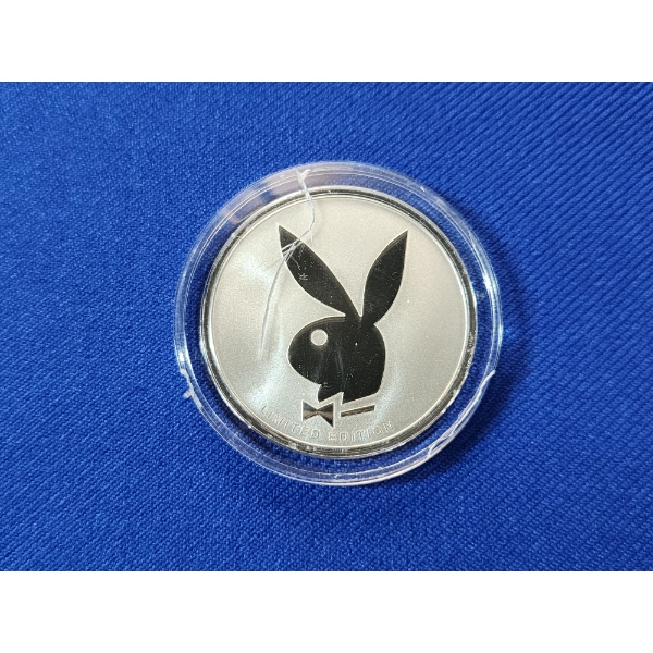 Limited Edition! Playboy January 2002 1 oz Silver Round with Colorized Model Photo In Capsule 