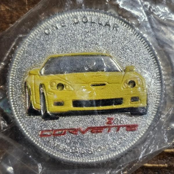 RARE!!! COLLECTOR'S EDITION!!! GM 100th Anniversary Chevrolet Corvette Z06 Light-Up $1 Coin