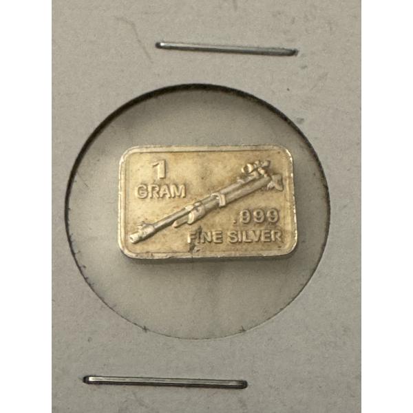 Rare Military One Gram .999 Pure Silver Bar - Limited Edition