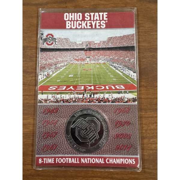 Rare Ohio State Buckeyes 8 Time Championship Medallion Coin - Sealed & Never Opened