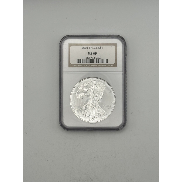 NGC MS69 2001 Silver American Eagle