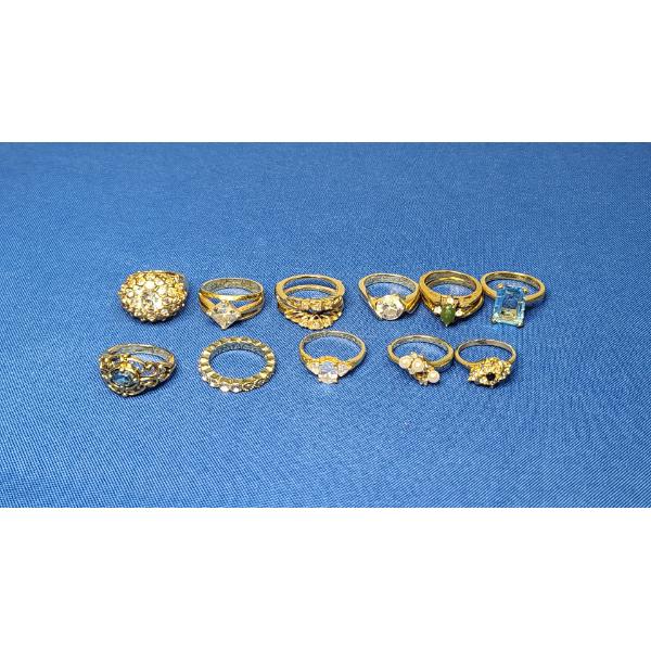 Assorted Gold COLORED Fashion Rings - See Photos For Sizing