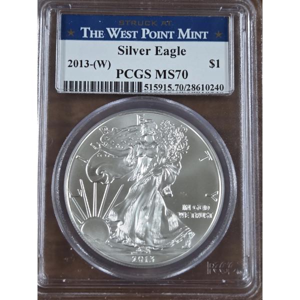 The West Point Mint 2013  Silver Eagle PCGS MS70 999 Fine Silver Ounce