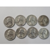 Image 1 : 
Assorted Years/Mint Marks 90% Silver Washington Quarters - Face Value: $2.00	
