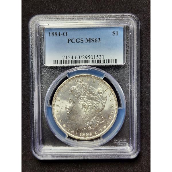 PCGS MS63 Graded 1884-O Morgan Silver Dollar 