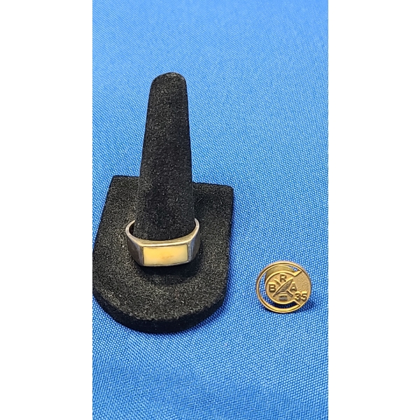 10K GOLD FILLED Brotherhood Railroad Clerks 35 Yrs Tie Tack Pin & Sterling Silver Ring- Size 10