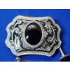 Image 4 : Silver-Tone and Onyx Belt Buckle, Cufflinks, and Tie Tack