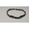 Image 1 : Stamped "970" Silver Green Malachite & Blue Lapis Lazuli 7.5" Bracelet (Missing Hinge Pin) - 12g