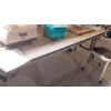 Image 3 : As Shown - Long 7 Ft Multi Use Folding Work Table With Pull Up Platform Shelf - 30" Tall - 28" Depth