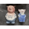 Image 2 : Vintage Collectable 7.5'' & 5.5'' Ceramic Piggy Banks And 12'' Longaberger Egg Basket