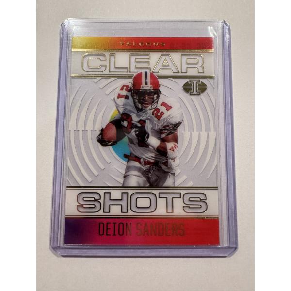 2021 Panini Deion Sanders Falcons Clear Shots Football Card - Mint Condition - High Grade