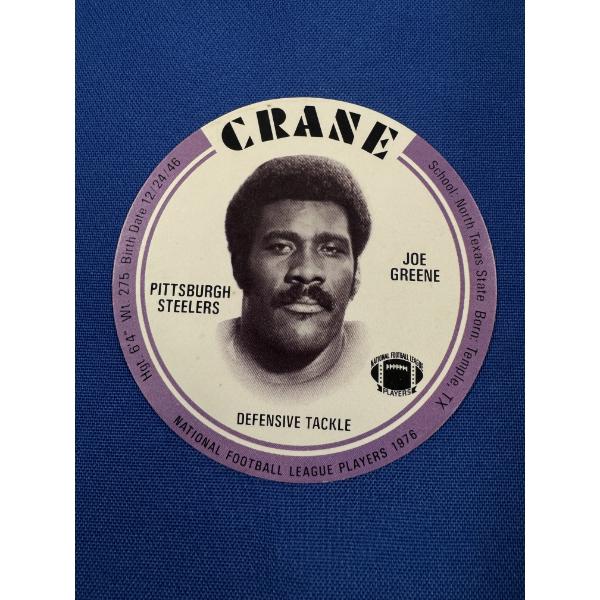 1976 Mean Joe Greene Pittsburgh Steelers Crane Potato Chips Football Card - Mint Condition