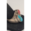 Image 3 : Sterling Silver Navajo Turquoise & Coral Ring - Size 11 - Weight: 16.4g