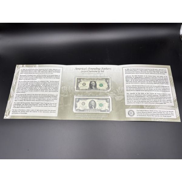 America's Founding Fathers 2020 Currency Set - Dept. of the Treasury - Bureau of Engraving