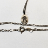Image 3 : Two Sterling Silver Necklaces, Flower Pendant with Blue Stones & Religious Pendant TW: 7.6g