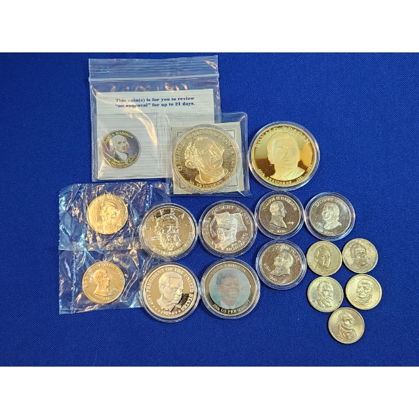 x17 Assorted U.S. Presidential Commemorative Coins - See Photos! 