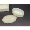 Image 5 : 3 Vintage Jewelry Trinket Boxes - Gorgeous "Milk Glass" Scalloped Edges