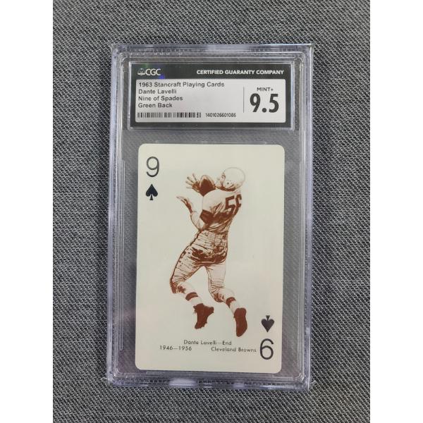 CGC 9.5 Mint 1963 Stancraft Playing Cards Dante Lavelli Nine of Spades Green Back